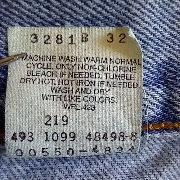 Vintage Levis Size 38x30 550 Relaxed Straight Leg Jeans-Red Tab-1990s-Lt Wash - Picture 11 of 12